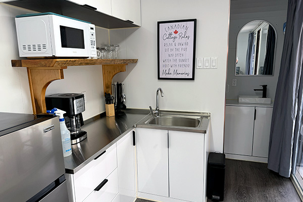 A image of our Tiny Homes kitchen.